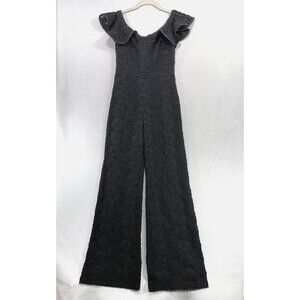 Alexis Jumpsuit Women XS Lace Wide Leg Ruffle Off Shoulder Elegant Romantic